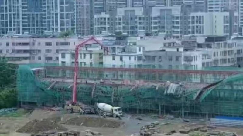 广东韶关在建工地楼盘坍塌 致多人伤亡